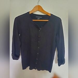 Grace Elements Black Button-Up Cardigan Size Small